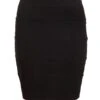 Black Ribbed Bodycon Skirt