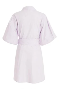 Lilac Puff Sleeve Shirt Dress 12 Lilac Puff Sleeve Shirt Dress -Chic Summer Shop 00100029340 ZB