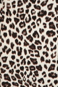 Cream Animal Print Midi Dress -Chic Summer Shop 00100029745 ZS