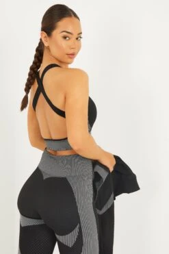 Grey Seamless 3 Piece Gym Set 10 Grey Seamless 3 Piece Gym Set -Chic Summer Shop 00100029839 XB