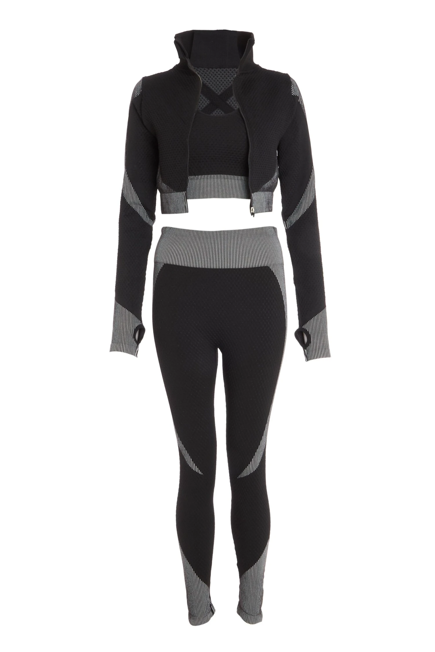 Grey Seamless 3 Piece Gym Set 3 Grey Seamless 3 Piece Gym Set