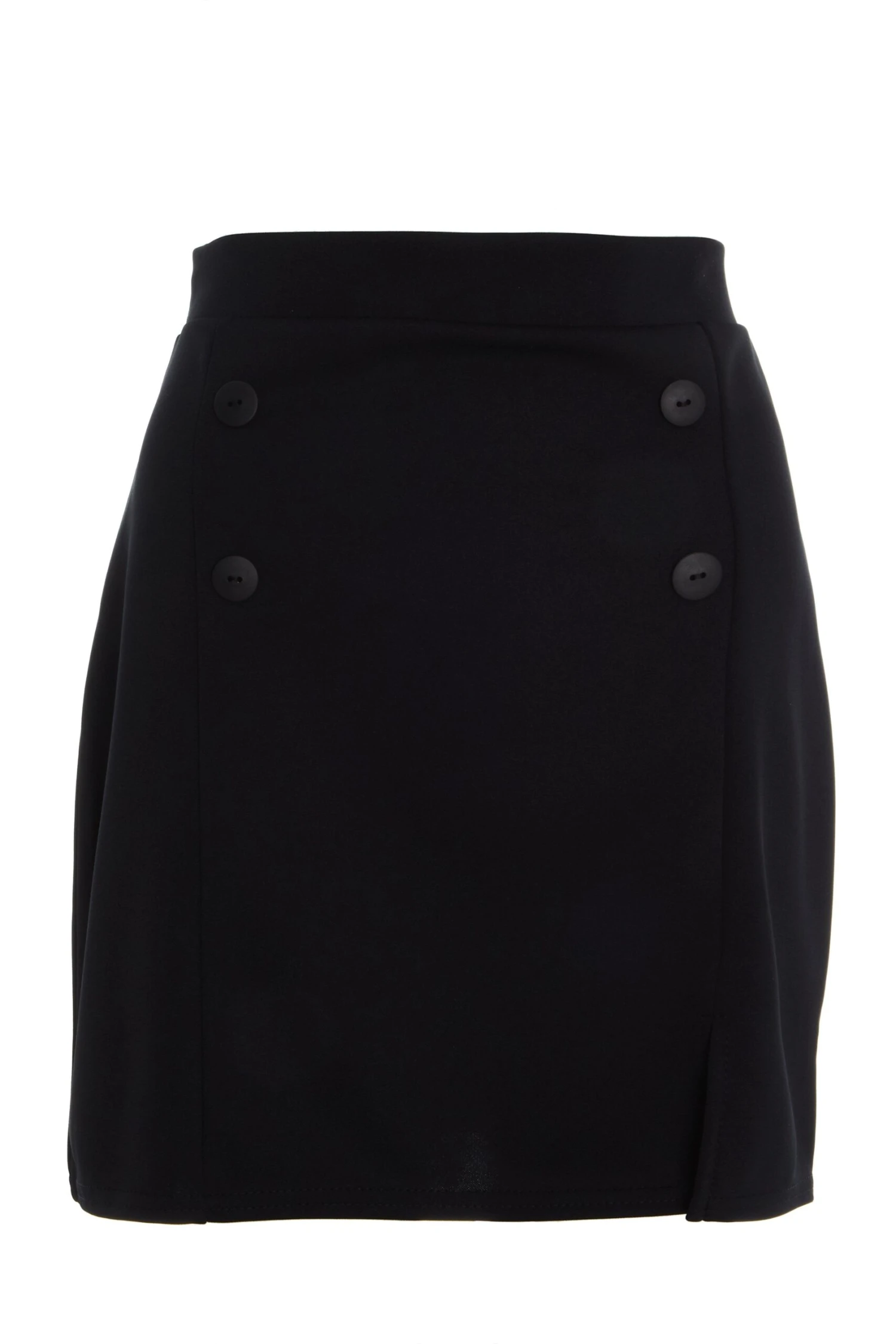 Black Button Front Mini Skirt 3 Black Button Front Mini Skirt