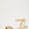 Wide Fit Gold Knot Heeled Sandals -Chic Summer Shop 00100031859 ZM