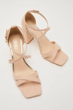 Nude Faux Suede Heeled Sandals -Chic Summer Shop 00100032836 XS