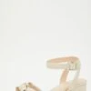 Nude Faux Leather Knot Heeled Sandals