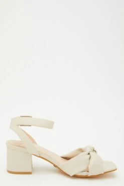 Nude Faux Leather Knot Heeled Sandals -Chic Summer Shop 00100032887 ZS