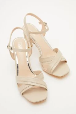 Nude Cross Strap Heeled Sandals -Chic Summer Shop 00100032915 XS