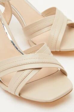 Nude Cross Strap Heeled Sandals -Chic Summer Shop 00100032915 ZB