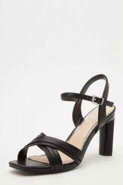 Black Cross Strap Heeled Sandals -Chic Summer Shop 00100032917 XB