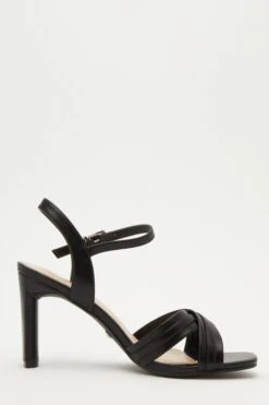 Black Cross Strap Heeled Sandals -Chic Summer Shop 00100032917 ZS