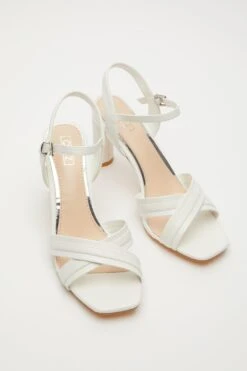 White Cross Strap Heeled Sandals 11 White Cross Strap Heeled Sandals -Chic Summer Shop 00100032919 XS