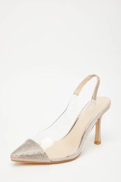 Nude Diamante Clear Court Heels 10 Nude Diamante Clear Court Heels -Chic Summer Shop 00100032935 XB