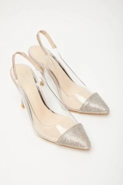 Nude Diamante Clear Court Heels 11 Nude Diamante Clear Court Heels -Chic Summer Shop 00100032935 XS