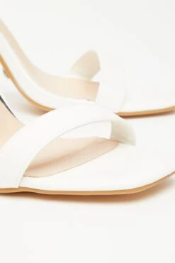 White Clear Ankle Tie Heeled Sandals -Chic Summer Shop 00100032940 ZB