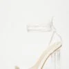 White Clear Ankle Tie Heeled Sandals -Chic Summer Shop 00100032940 ZM