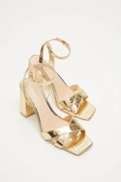 Gold Cross Strap Heeled Sandals 11 Gold Cross Strap Heeled Sandals -Chic Summer Shop 00100032944 XS