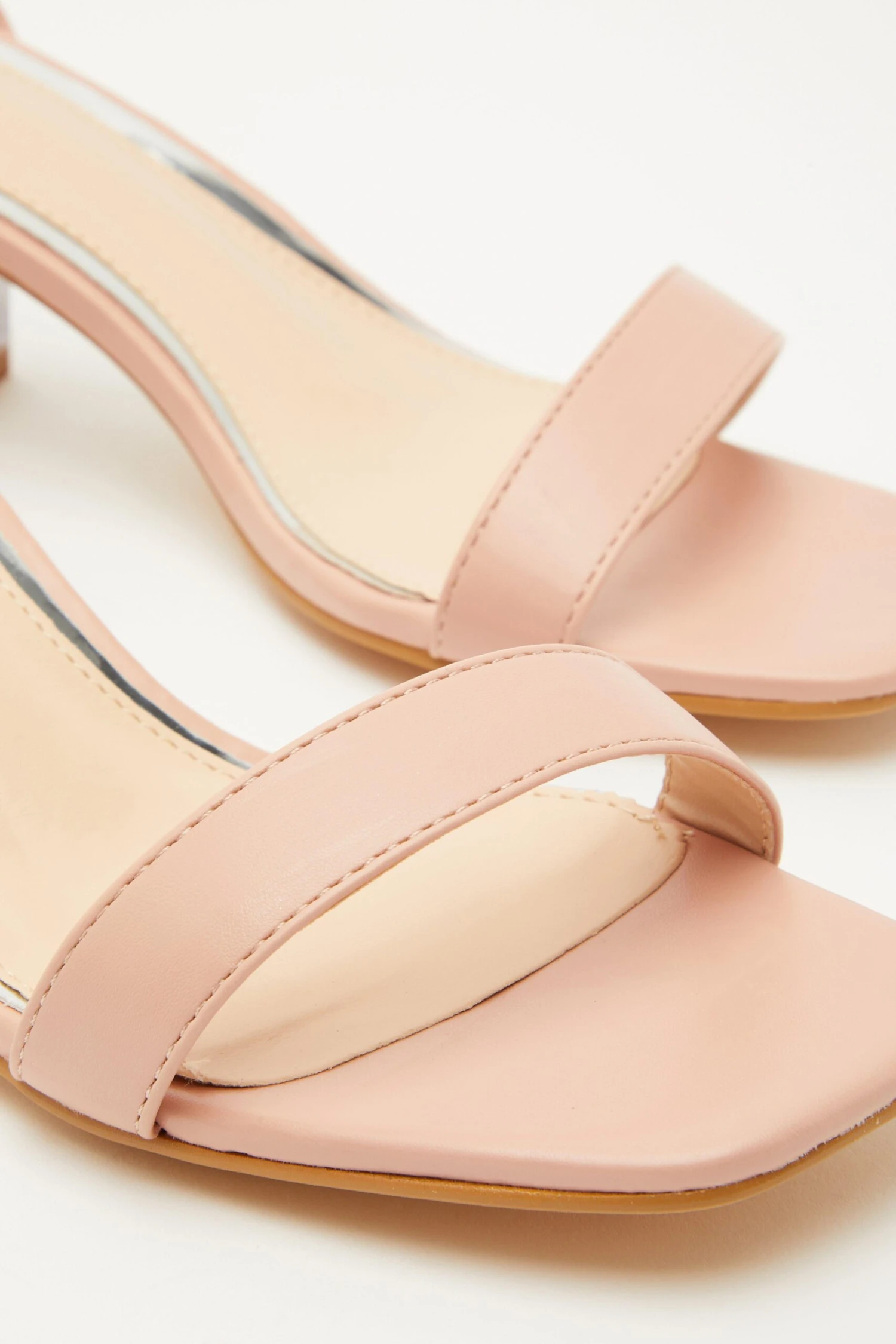 Pink Clear Ankle Tie Low Heeled Sandals 7 Pink Clear Ankle Tie Low Heeled Sandals - Image 5