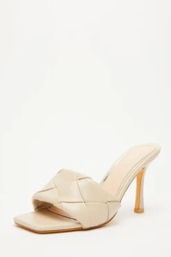 Nude Woven Mule Sandals -Chic Summer Shop 00100032968 XB