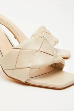 Nude Woven Mule Sandals -Chic Summer Shop 00100032968 ZB