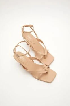 Nude Square Toe Heeled Sandal -Chic Summer Shop 00100032976 XS