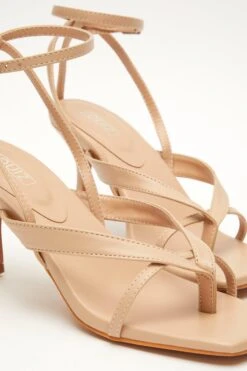 Nude Square Toe Heeled Sandal -Chic Summer Shop 00100032976 ZB