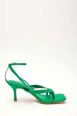 Green Square Toe Heeled Sandals -Chic Summer Shop 00100032977 ZS