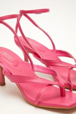 Pink Square Toe Heeled Sandal -Chic Summer Shop 00100032979 ZB