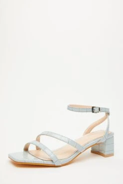 Light Blue Strappy Block Low Heeled Sandals 10 Light Blue Strappy Block Low Heeled Sandals -Chic Summer Shop 00100033021 XB
