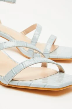 Light Blue Strappy Block Low Heeled Sandals 12 Light Blue Strappy Block Low Heeled Sandals -Chic Summer Shop 00100033021 ZB