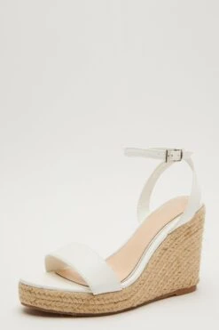 White Woven Wedges -Chic Summer Shop 00100033255 XB