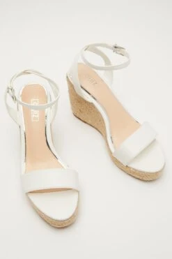 White Woven Wedges -Chic Summer Shop 00100033255 XS