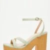 Sage Faux Leather Platform Heeled Sandals 2 Sage Faux Leather Platform Heeled Sandals -Chic Summer Shop 00100033291 ZM