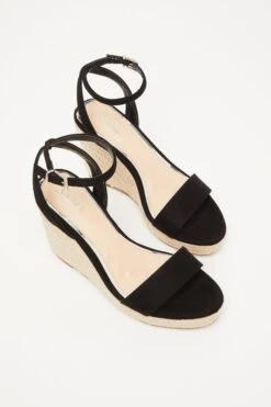 Black Woven Wedges -Chic Summer Shop 00100033297 XS