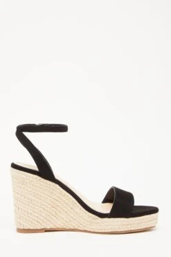 Black Woven Wedges -Chic Summer Shop 00100033297 ZS