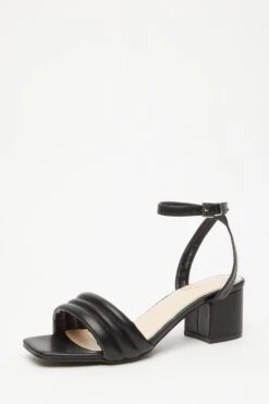 Wide Fit Black Block Heeled Sandals -Chic Summer Shop 00100033310 XB