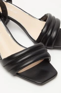 Wide Fit Black Block Heeled Sandals -Chic Summer Shop 00100033310 ZB