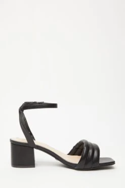 Wide Fit Black Block Heeled Sandals -Chic Summer Shop 00100033310 ZS