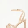 Wide Fit Champagne Shimmer Block Heeled Sandals -Chic Summer Shop 00100033927 ZM