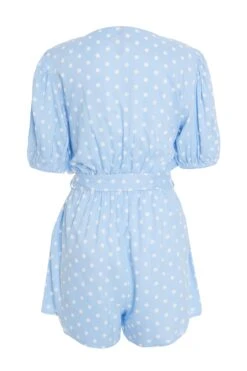 Blue Polka Dot Playsuit -Chic Summer Shop 00100034056 ZB