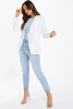 Cream Tailored Blazer -Chic Summer Shop 00100034074 XS