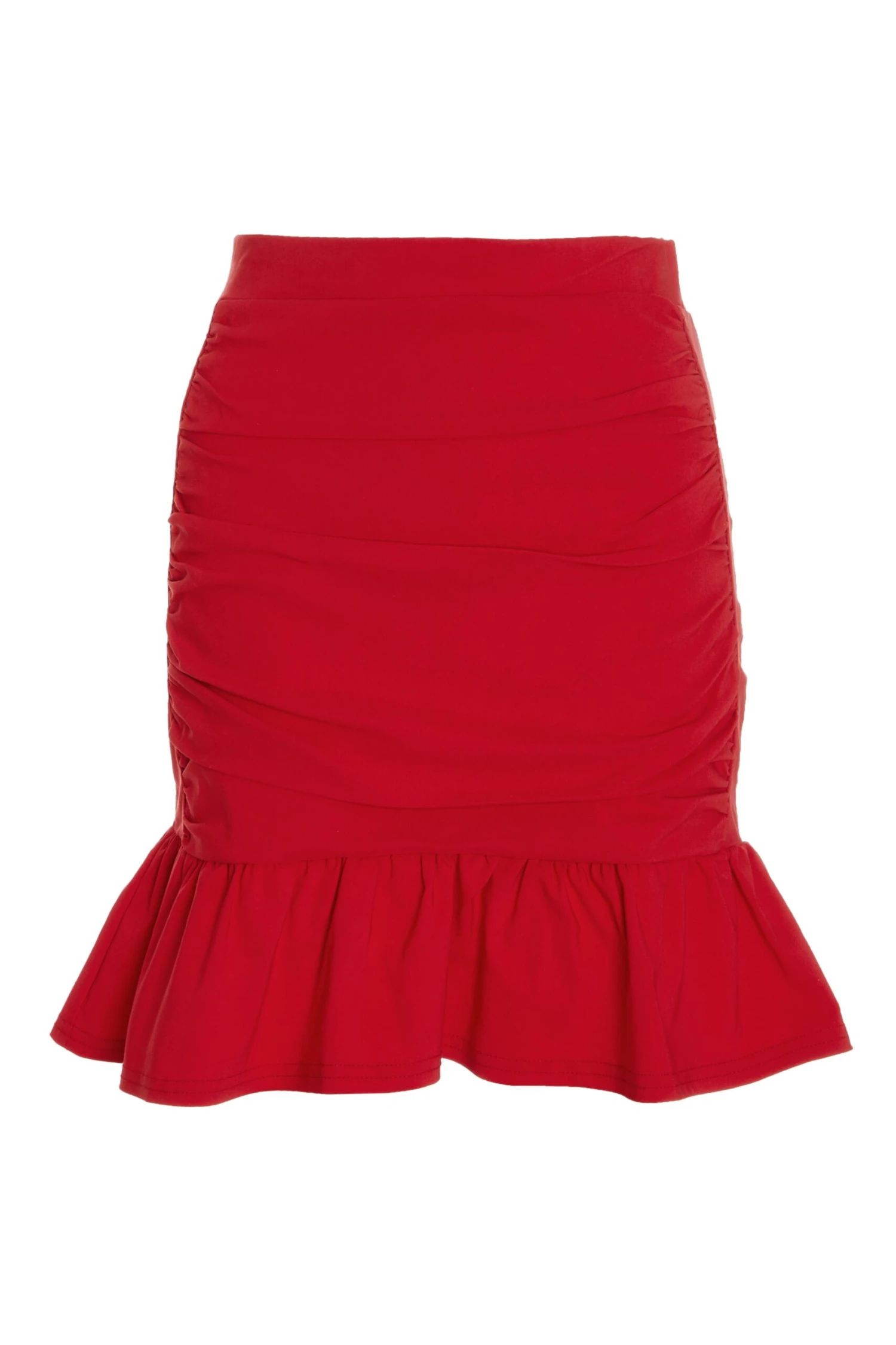 Red Ruched Mini Skirt 3 Red Ruched Mini Skirt