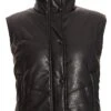 Black Short Faux Leather Gilet