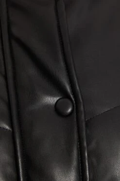 Black Short Faux Leather Gilet -Chic Summer Shop 00100034336 ZS