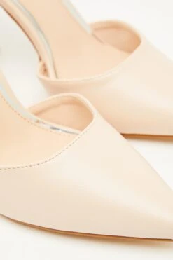 Nude Ankle Tie Court Heels -Chic Summer Shop 00100034488 ZB