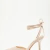 Champagne Satin Ankle Tie Court Heels -Chic Summer Shop 00100034489 ZM