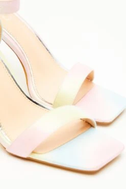 Multicoloured Faux Leather Heeled Sandals -Chic Summer Shop 00100034498 ZB