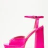 Hot Pink Satin Platform Heeled Sandals 1 Hot Pink Satin Platform Heeled Sandals -Chic Summer Shop 00100034500 ZM