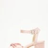 Pink Satin Knot Heeled Sandals -Chic Summer Shop 00100034503 ZM