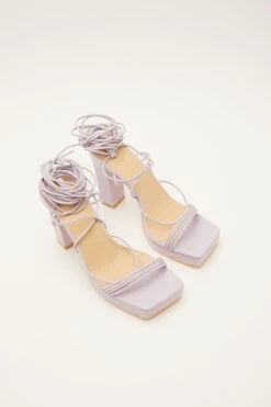 Lilac Ankle Tie Platform Heeled Sandals -Chic Summer Shop 00100034552 XS