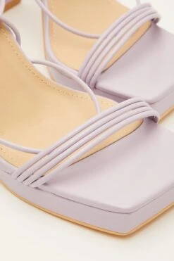 Lilac Ankle Tie Platform Heeled Sandals -Chic Summer Shop 00100034552 ZB